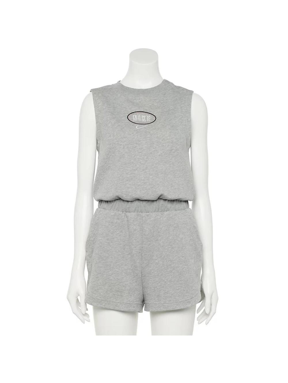Nike Sportswear Varsity Short Romper NWT Grey Heather Size Medium